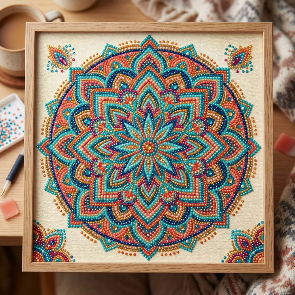 Abstrakti mandala-timanttimaalaus